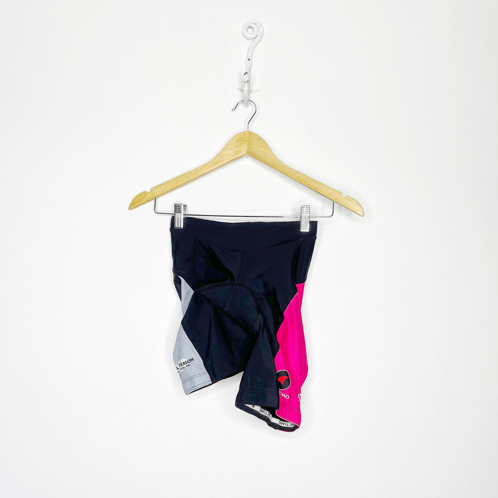 PACTIMO Padded cycling bike shorts black pink spin womens XS